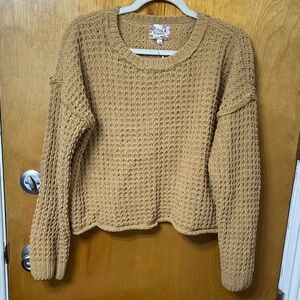 Pink Republic Tan Waffle Knit Sweater